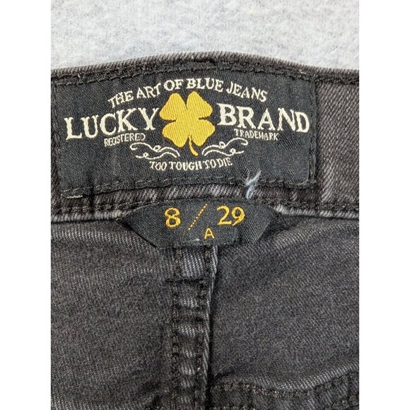 Lucky Brand Jeans Womens Size 8 Black Brooke Skinny Destressed Tapered - Picture 13 of 16